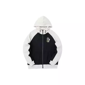 Anta Life Series Письменный узор с цветным принтом Вязаная куртка с капюшоном Куртки унисекс Черный 152318707-2 M