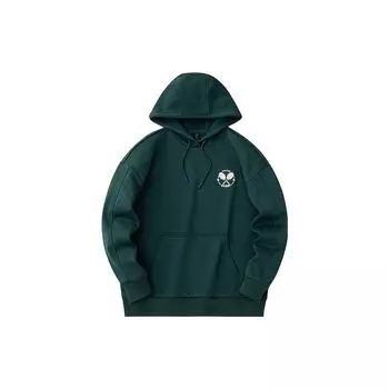 Anta Lifestyle Series однотонный пуловер с капюшоном свободный флисовый свитшот женский свитшот Gulf-Green 962348716-4 S
