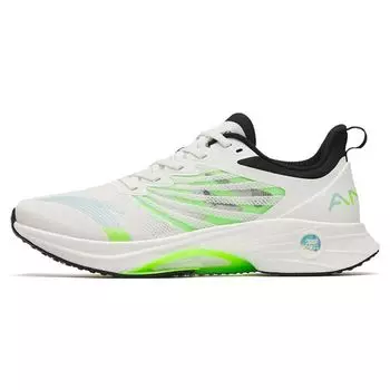 Anta Mach 3.0 Professional Racing Shock Absorbing Non-Slip Wear-Stick Low-Top Running Shoes Мужские кроссовки Белый Зеленый 112325583-5 40