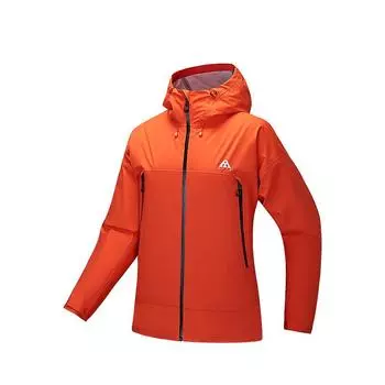 Anta Outdoor Series Однотонная куртка с капюшоном на молнии Удобная Универсальная Дышащая Износостойкая Женская куртка Пламенно-оранжево-красная 962516601-4 XS
