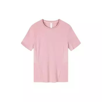 Anta Outdoor Series однотонный круглый вырез свитер трикотажный короткий рукав реглан футболка женские топы нежно-розовый 162420111-1 S