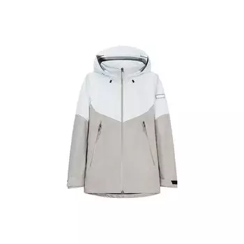 Anta Куртка Outdoor Series водонепроницаемая дышащая утолщенная теплая женская куртка ярко-серая бумажно-белая 162410607-3 M