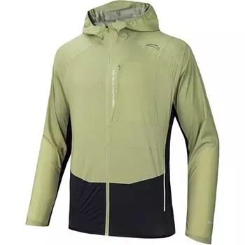 Anta Running Series Color Block молния с капюшоном удобная универсальная дышащая спортивная куртка мужская куртка Wild-Trail-зеленый темно-чернильно-серый 152435604-5 L