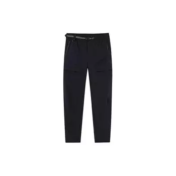 Anta Серия Outdoor, однотонные прямые повседневные брюки со средней посадкой, мужские базовые брюки, цвет черный 152416501-3 S