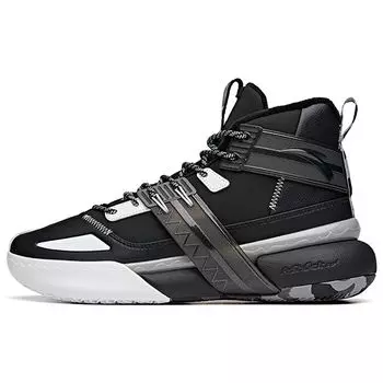 Anta Speed Battle 4 прочные нескользящие высокие баскетбольные кроссовки мужские черные белые 112041650-1 40