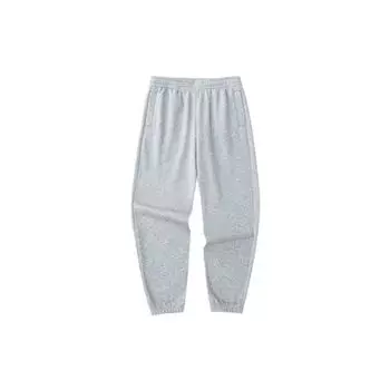 Anta Спортивные брюки Lifestyle Series из флиса с манжетами, однотонные, мужские, серые 152348310-1 4XL
