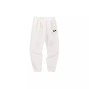 Anta Спортивные штаны Basketball Series, однотонные, средней талии, с манжетами, из флиса, трикотажные, унисекс, на утином пуху, белые 952341302-1 3XL