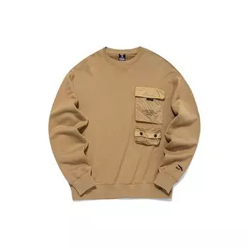 Anta Sports Свободный пуловер с круглым вырезом Мужские топы цвета хаки 152148742-1 XL