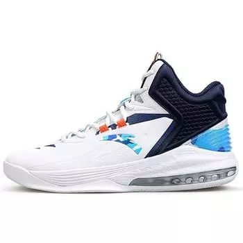 Anta Stash X амортизирующие нескользящие износостойкие высокие баскетбольные кроссовки мужские кроссовки белые синие 91931110-8 39