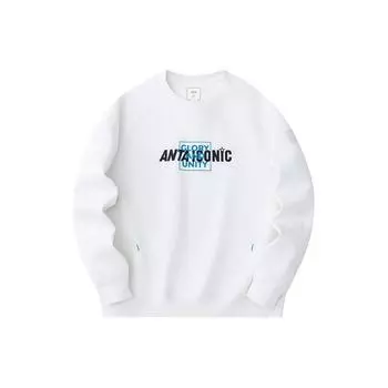 Anta Теплый свитер с круглым вырезом и надписью Lifestyle Series, унисекс, цвет Millet-White 172418704-1 M