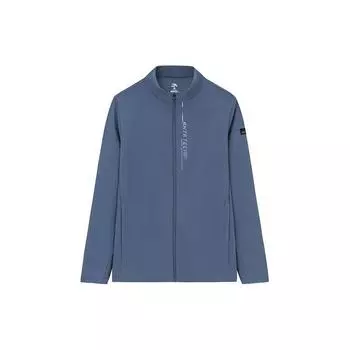 Anta Training Series Letter Print Вязаная спортивная куртка для мужчин Куртки Whale-Fin-Blue 152337712-1 M