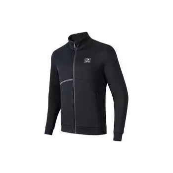 Anta Training Series, однотонная вязаная спортивная куртка на молнии с логотипом, мужские куртки, черные 152317709-2 L