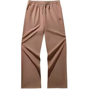 Anta X Inner Child Collaboration Life Series Свободные теплые флисовые повседневные трикотажные спортивные штаны женские плавки каштанового цвета с молоком и кофе 962448305-2 XS