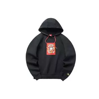 Anta X Wuhuang Wansui Collab Fortune Cat Вышивка Спортивная Толстовка Женская Толстовка Черный 162218714-6 L