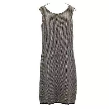 ANTEPRIMA Block check pattern No sleeve knit one piece 42 White x black Women Used
