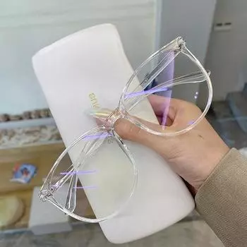 Anti-blue Light Optical Glasses Unisex Retro Ultra-light Large Square Frame Eyewear прозрачный