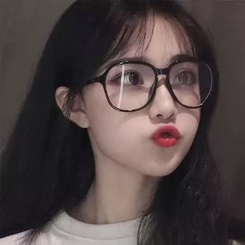 Anti-Blue Light Ultra-Light Glasses, Women S Plain Face And Thin Flat Glasses, Black-Frame Myopia Glasses, Men S Large-Frame Goggles.