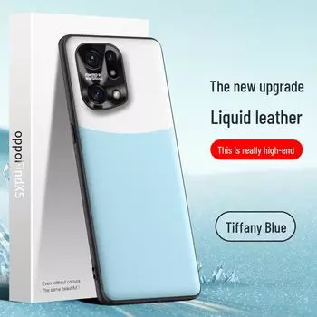 Anti-fall liquid leather protective cover for Oppo FindX5 phone, one piece oppoFindX5 белый/серый