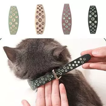 Anti Flea and Mite Cat Collar Adjustable Necklace Cat Repellent Collar Outdoor Unscented чёрный/зелёный