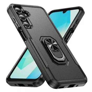 Anti-Knock Dustproof Stand Case for Samsung Galaxy Plus S24 Ultra FE Dual Layer Cover for Galaxy S24 FE чёрный