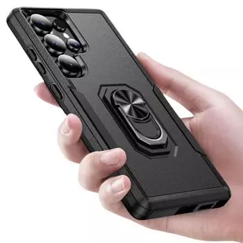 Anti-Knock Stand Protective Case for Samsung Galaxy S24 Ultra Plus FE 5G Back Cover for Galaxy S24 FE чёрный