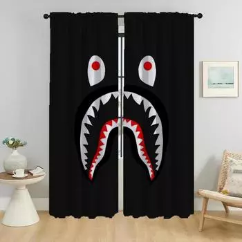 Anti-mosquito Curtains for Camera B-bapes Tulle for Bedroom Modern Living Room Curtains 2 Pieces Halloween Decoration Partition W50xH70cmx2pcs-CL