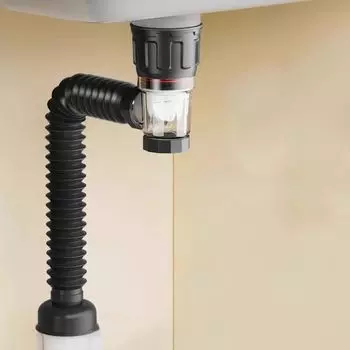 Anti-odor Device Drain Hose Pipe High Temperature Resistance Kitchen Sink Drain Washbasin white-flip-open