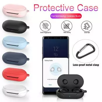 Противоударный гибкий силиконовый защитный чехол для Galaxy Buds+ чёрный