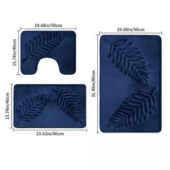 Anti-slip Bath Rug Soft Non-Slip Quick Dry Bath Mat Absorbent floor mat bathroom mat Machine Washable Shower Carpet For Home 50x80cm чёрный