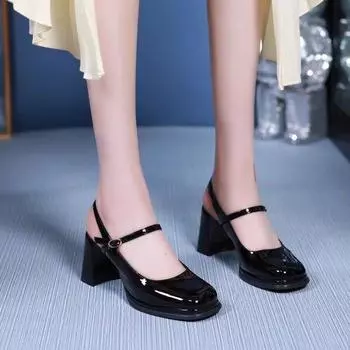 Anti-slip Round Toe Sandals Women s Casual 2024 Summer Elegant Fashion Hundred Shoes Korean Fashion Party Shoes Women Design 35 ярко-розовый