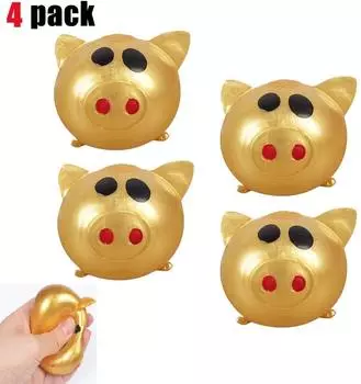 Anti-stress Decompression Splat Ball Vent Toy Various Styles Pig Toys 4pcs 10ml
