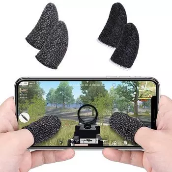 Anti Sweat Thinless Thumb Finger Gloves Game Cover Mobile Touch Sleeve Sweat Proof чёрный
