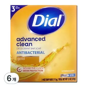 Антибактериальное мыло для умывания лица Dial Gold, 113 г, 6 шт.