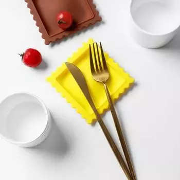 Antifouling Biscuit Shape Spoon Pad Heat Resistant Spoon Mat Kitchen Accessories Placemat Dinner жёлтый