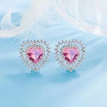 Anting-Anting Perhiasan Emas 18 K Асли Anting-Anting Pink Aros Mujer Oreja untuk Wanita Perhiasan Bizuteria Emas Kuning 18 K Biru