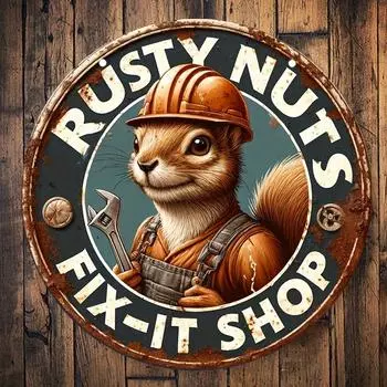 Antique Animal Theme Aluminum Sign - Rusty Nut Repair Shop Decorative Sign Wall Hanging Waterproof and Weather Resistant чёрный