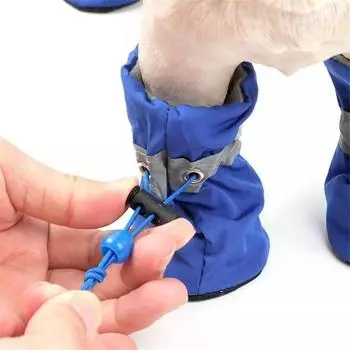 Antiskid Soft Anti Scalding Waterproof Care of Paw Dog Boots Dog Supplies Pet Shoes Paw Protector 4 чёрный