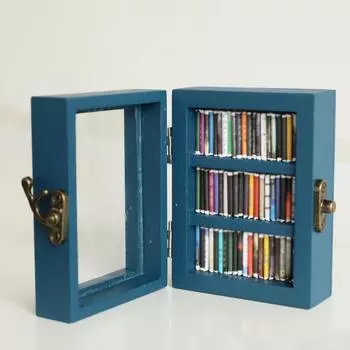 Антитревожная книжная полка, миниатюрная библиотека, деревянная книжная полка, витрина, книжный шкаф для снятия стресса, кукольный домик, мебель, мод