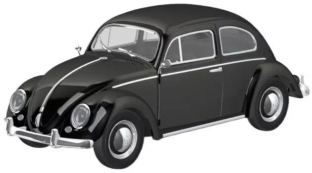 Aoshima Bunka Kyozai Scale Rakupla Snap Kit Volkswagen Beetle Black Plastic Model Kit 1/32 No. 20-BK Pre-Colored (Car)