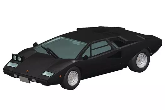 Aoshima Bunka Kyozai The Snap Kit Series Lamborghini Countach LP400 Черная пластиковая модель 1/32 с цветовой кодировкой 20-F