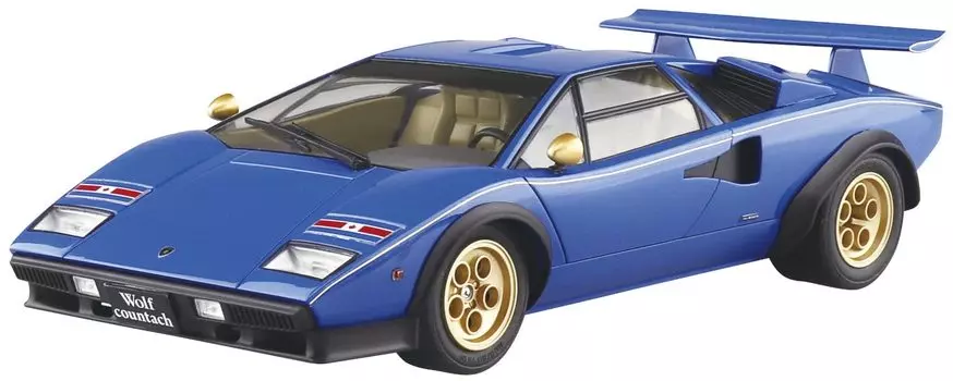 Aoshima Bunka Kyozaisha 124 The Super Car Series No.18 76 Wolf Countach Ver.2 Plastic Model