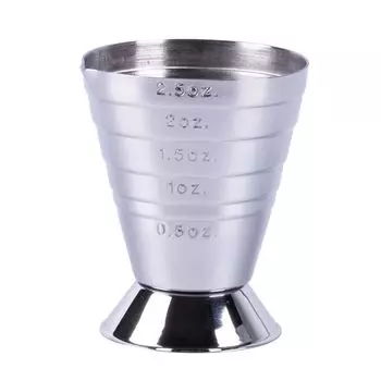 Aoyoshi CASUAL PRODUCT Jigger 025341 with Scale Measuring Cup Highball Shochu Ounce ml TBSP Multi-Level Stand-and-Measure серебряный