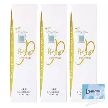 Apagard Premio x 3 шт. отбеливающая зубная паста Whitening с 2 зубными нитями [набор 53 г]