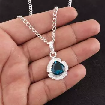 Apatite Gemstone 925 Sterling Silver Jewelry Handmade Pendant 1.15 Gift For Mom PP-8-11