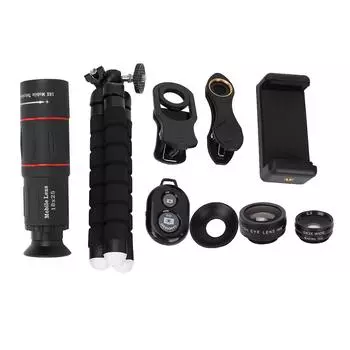 APEXEL 18X длиннофокусный широкоугольный макрообъектив Fisheye 4-в-1 для универсальной внешней камеры телефона