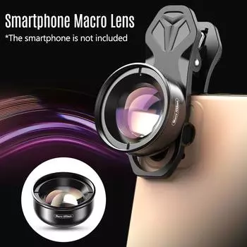 APEXEL APL-HB100mm Универсальный макрообъектив для смартфона 4K HD Объектив камеры телефона без искажений и размытия чёрный