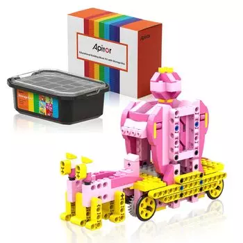 Apitor Robot G выдвижной парк развлечений блок набор сборный робот игрушка для образования игрушка с сортировкой Рождество день рождения начальная школа возраст розовый