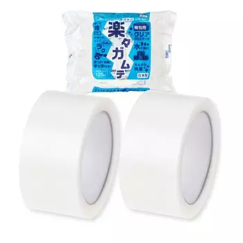 APM Japan прозрачная тканевая лента для упаковки Raku Raku Gumute 50 мм x 25 м набор из 2 шт [упаковочная/ремонтная лента] чистый