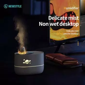 Аппарат для ароматерапии Rocket, увлажнитель воздуха с 7-цветным пламенем, USB, 350 мл, ароматизатор с эфирными маслами и цветной ночной подсветкой