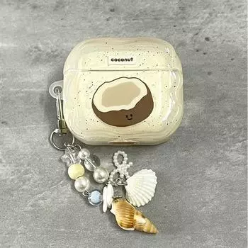 Apple Earphone Case Airpodspro2 Protective Case Airpods4 Earphone Sleeves Bluetooth Protective Case Airpods3 Generation Soft Case Cartoon 1/2 Creative Apple Airpods 3 Splash-ink coconut (with pendant)